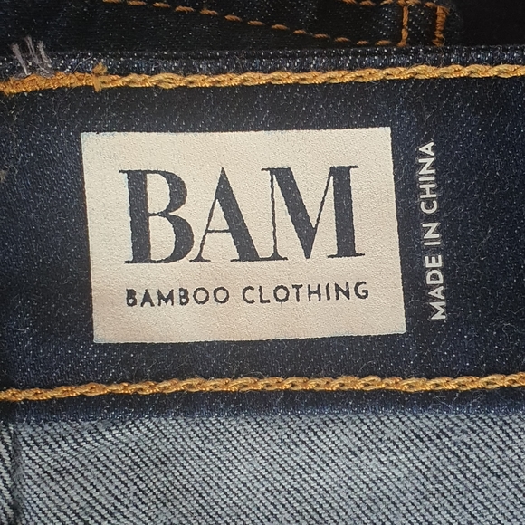 BAM Clothing 73 Zero Bamboo Denim Straight Leg Jeans Dark Blue Size 36 L32 NWT - Picture 10 of 15